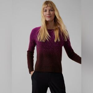 Athleta Hawthorn Textured Crew New Horizon Ombre Warm Gorpcore  Wool Sweater